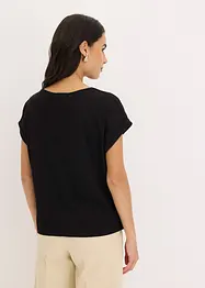 T-shirt en coton avec application de rivets, bonprix