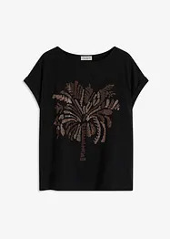 T-shirt en coton avec application de rivets, bonprix