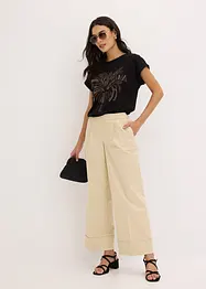 T-shirt en coton avec application de rivets, bonprix