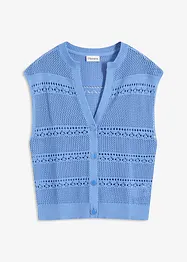 Gilet manches courtes en maille ajourée, bonprix