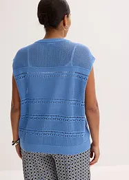 Gilet manches courtes en maille ajourée, bonprix