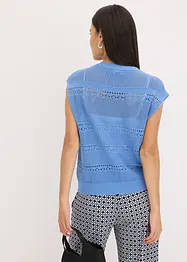 Gilet manches courtes en maille ajourée, bonprix