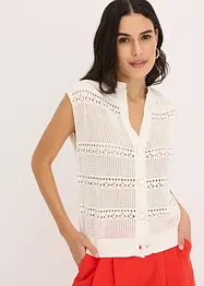 Ajour-Strickjacke, kurzarm, bonprix