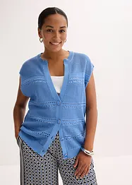 Gilet manches courtes en maille ajourée, bonprix