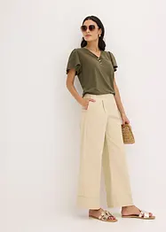T-shirt en viscose à col boutonné, bonprix