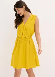 Robe à franges avec du lin, bonprix