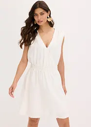 Kleid mit Fransendetail und Leinenanteil, bonprix