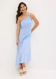 Jerseykleid mit asymmetrischem Saum und Knotendetail auf der Schulter aus Baumwolle, bonprix