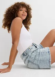 Short en jean taille mi-haute, peu extensible, bonprix
