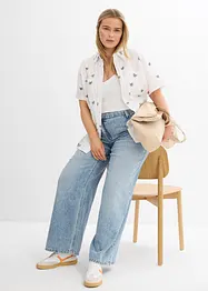 Blouse manches courtes en gaze de coton, bonprix