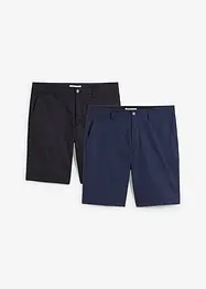 Lot de 2 bermudas chino extensibles, regular, bonprix