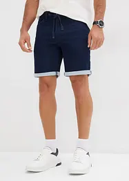 Short long en molleton effet jean, regular, bonprix