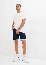 Short long en molleton effet jean, regular, bonprix