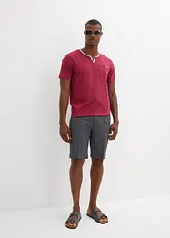 T-shirt col tunisien, 100% coton, bonprix