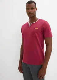 T-shirt col tunisien, 100% coton, bonprix