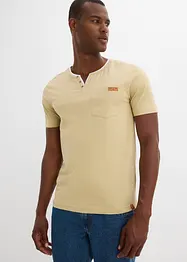 T-shirt col tunisien, 100% coton, bonprix