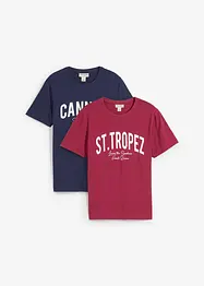 Lot de 2 T-shirts 100% coton, bonprix