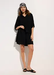 Kurze Strandbluse aus fließender Viskose, bonprix
