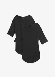 Lot de 2 t-shirts en viscose doux, bonprix