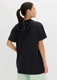T-shirt de sport oversize avec capuche, séchage rapide, bonprix