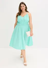 Robe midi 100% coton à fines bretelles, bonprix