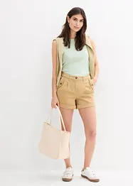 Short en twill, taille haute, bonprix