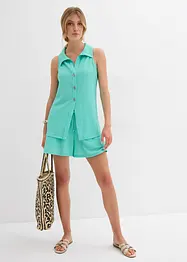 Short en crêpe texturé avec taille élastiquée, bonprix
