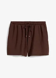 Short en crêpe texturé avec taille élastiquée, bonprix