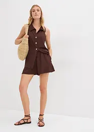 Short en crêpe texturé avec taille élastiquée, bonprix