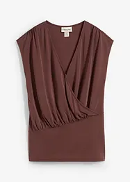 T-shirt cache-cœur en viscose mélangée, bonprix