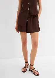 Short en crêpe texturé avec taille élastiquée, bonprix