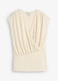T-shirt cache-cœur en viscose mélangée, bonprix
