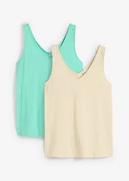 Lot de 2 débardeurs 100% coton, bonprix