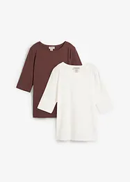 Lot de 2 T-shirts 100% coton, bonprix