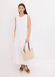 Robe longue en coton avec fronces, bonprix