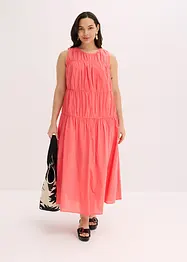 Robe longue en coton avec fronces, bonprix
