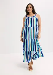 Robe rayée à bretelles en viscose texturée, bonprix