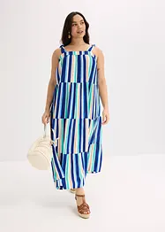 Robe rayée à bretelles en viscose texturée, bonprix