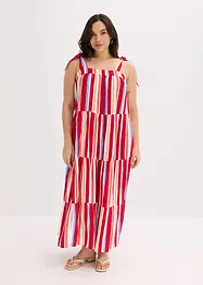 Robe rayée à bretelles en viscose texturée, bonprix