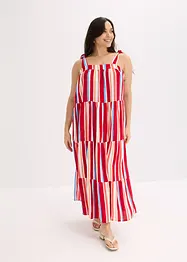 Robe rayée à bretelles en viscose texturée, bonprix