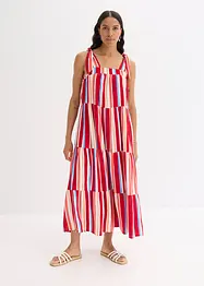 Robe rayée à bretelles en viscose texturée, bonprix