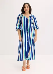 gestreiftes Kaftan-Kleid aus strukturierter Viskose, bonprix