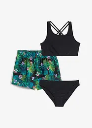 Bikini et jupe paréo (ens. 3 pces), bonprix