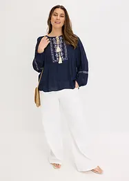 Blouse oversize à broderies, bonprix