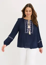 Blouse oversize à broderies, bonprix