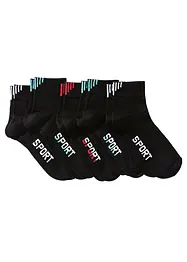 Lot de 5 paires de socquettes de sport avec inscription, bonprix