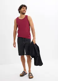 Bermuda en jean avec taille élastiquée sur les côtés, Classic Fit, bonprix