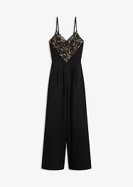 Jersey-Jumpsuit mit Spitze, bonprix