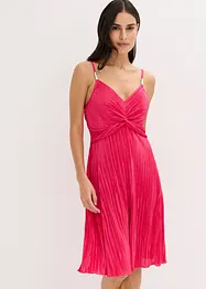 Minikleid aus glänzendem Material mit Plissee, bonprix