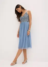 Midikleid mit Faltenrock und Paillettenstickerei, bonprix